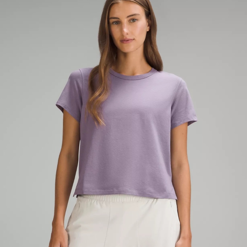 Lululemon Classic-Fit Cotton-Blend T-Shirt in purple ash - Size 2